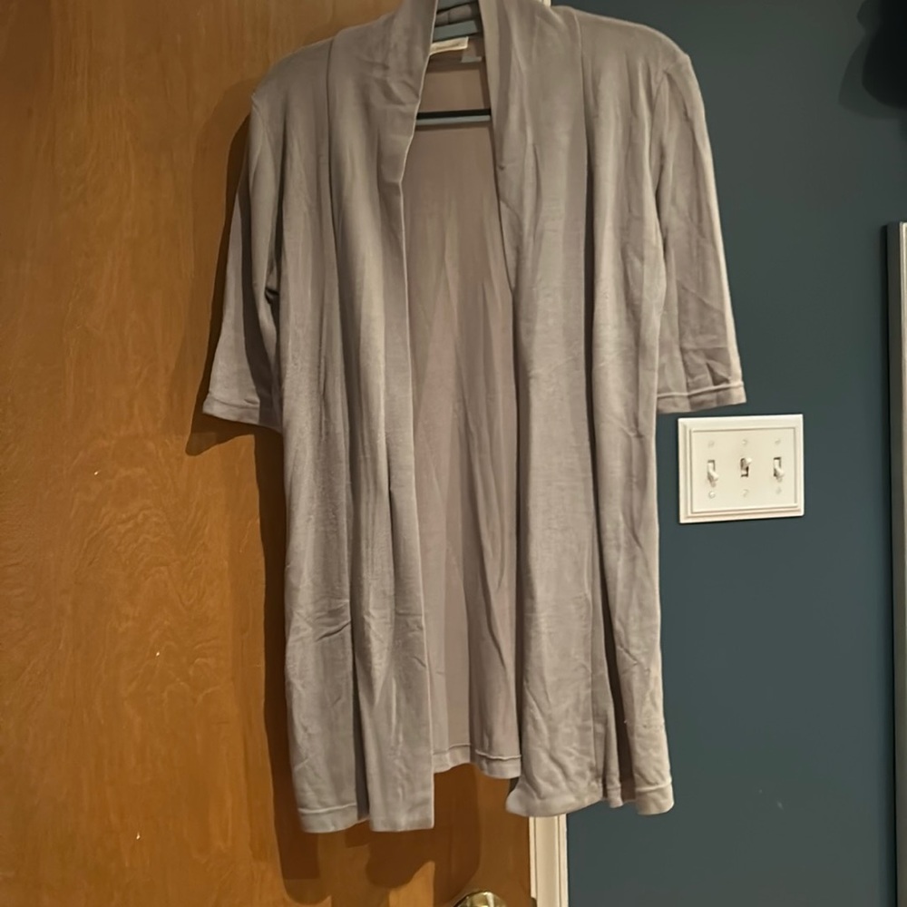 Short sleeve longer cardigan